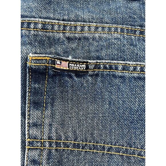 Vtg 90s Polo Ralph Lauren Jeans Men's 42 x 34 Relaxed Straight Leg Dad Med Wash - Picture 8 of 9